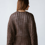 Sandy Crochet Shimmer Cardigan Brown - AB ESSENTIALS