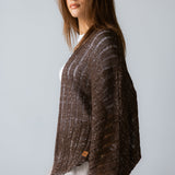 Sandy Crochet Shimmer Cardigan Brown - AB ESSENTIALS