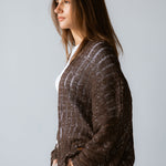 Sandy Crochet Shimmer Cardigan Brown - AB ESSENTIALS