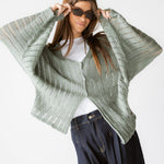 Sandy Crochet Shimmer Cardigan Mint Green - AB ESSENTIALS
