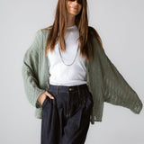 Sandy Crochet Shimmer Cardigan Mint Green - AB ESSENTIALS