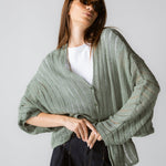 Sandy Crochet Shimmer Cardigan Mint Green - AB ESSENTIALS