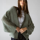 Sandy Crochet Shimmer Cardigan Mint Green - AB ESSENTIALS