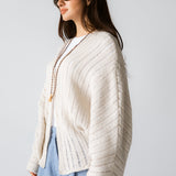 Sandy Crochet Shimmer Cardigan Off White - AB ESSENTIALS