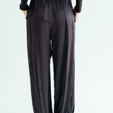 Satin Glow Pants Black - AB ESSENTIALS