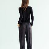 Satin Glow Pants Black - AB ESSENTIALS