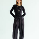 Satin Glow Pants Black - AB ESSENTIALS