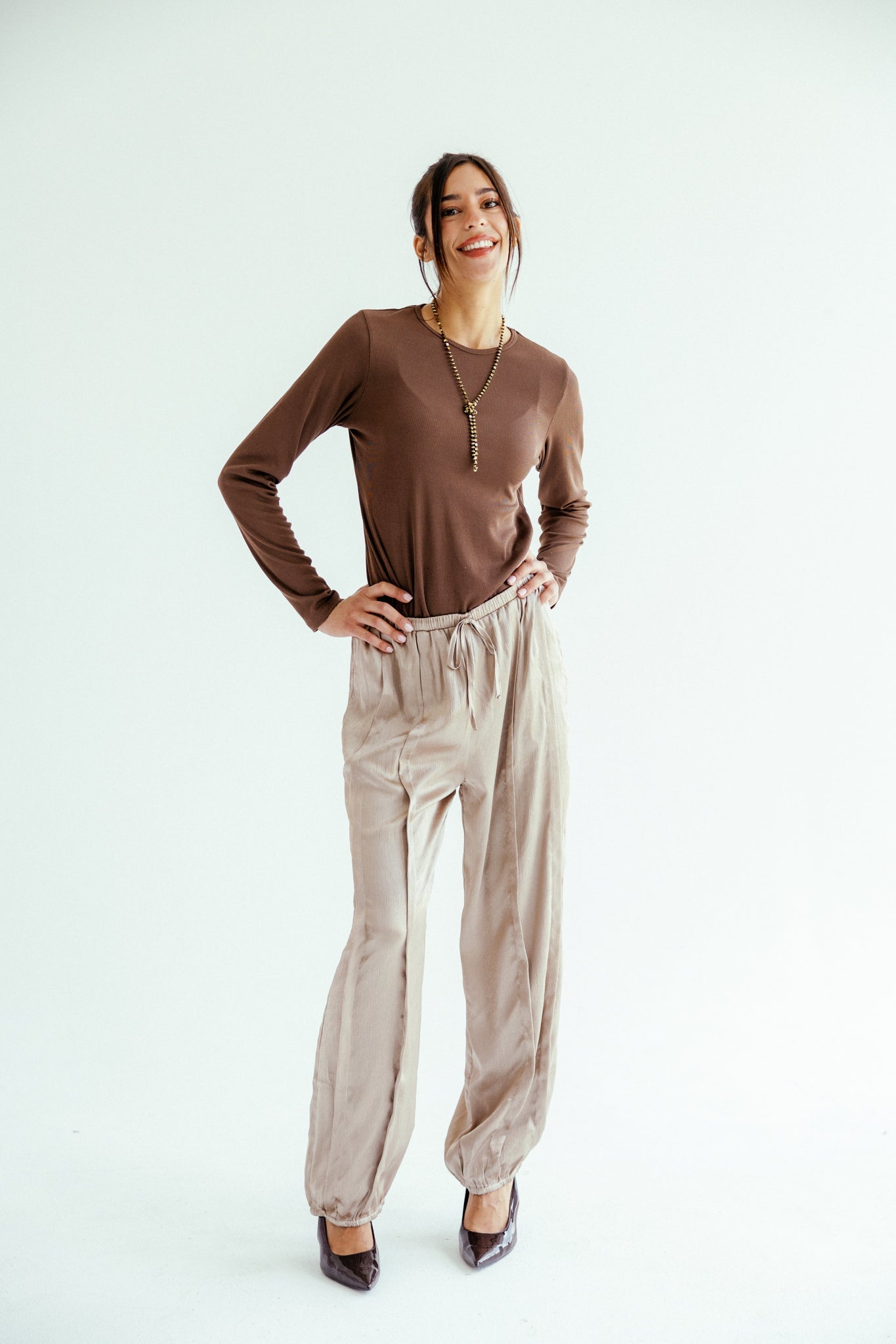 Satin Glow Pants Gold - AB ESSENTIALS