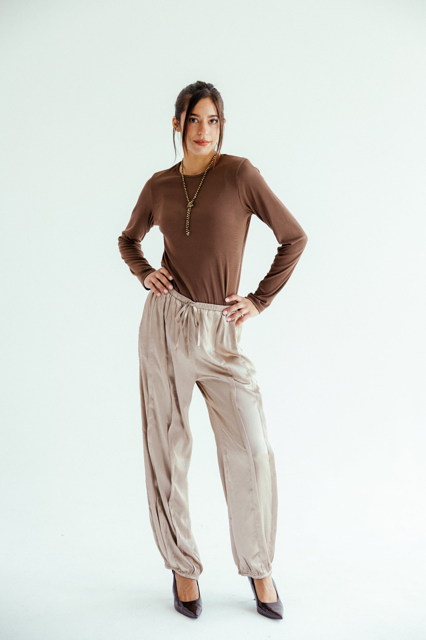 Satin Glow Pants Gold - AB ESSENTIALS