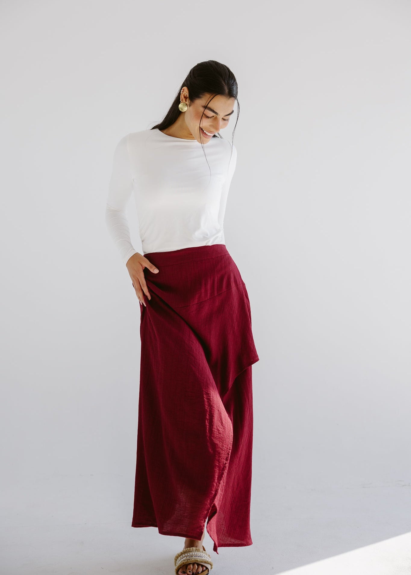 Seashell Skirt Burgundy - AB ESSENTIALS