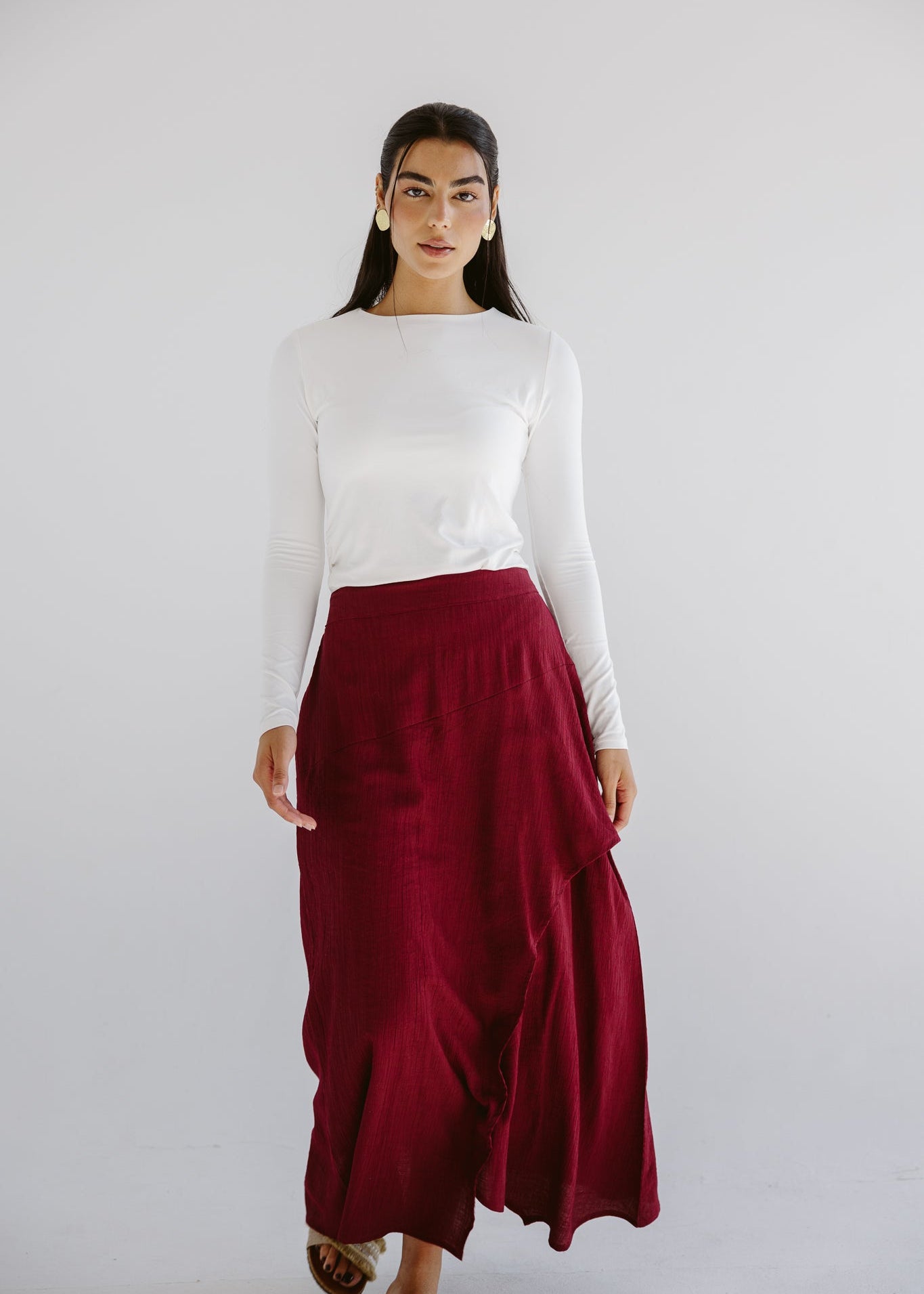Seashell Skirt Burgundy - AB ESSENTIALS