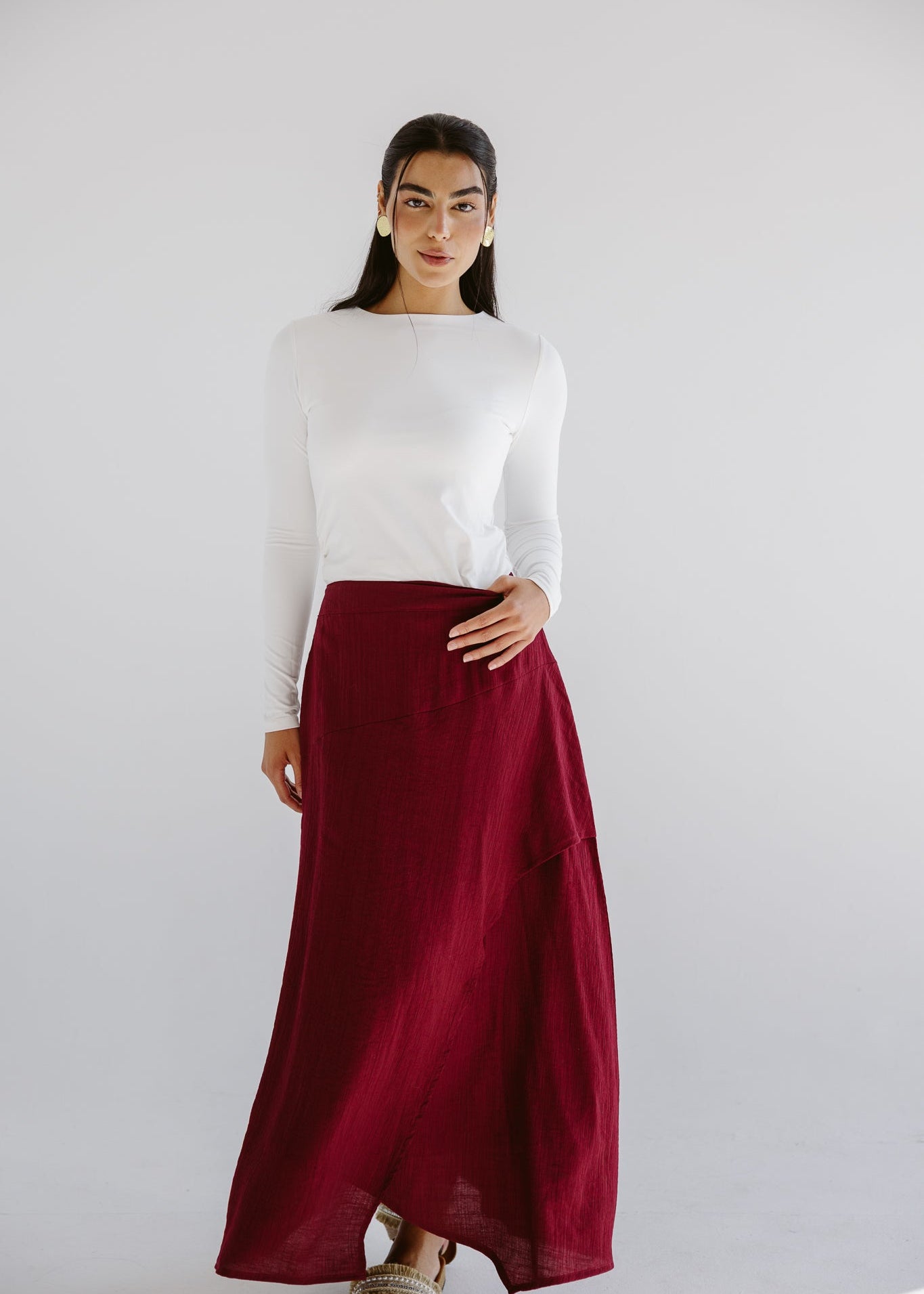 Seashell Skirt Burgundy - AB ESSENTIALS
