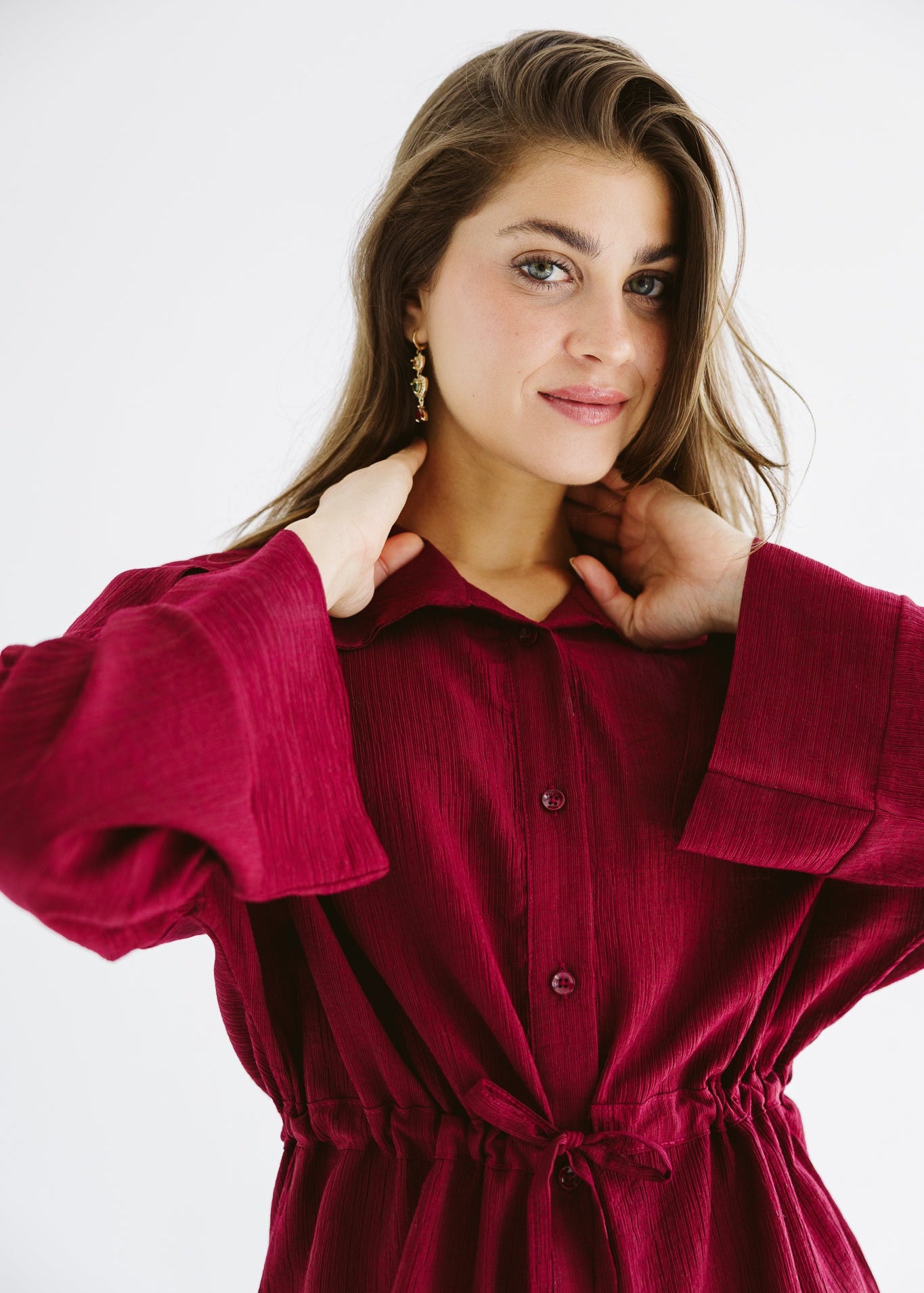 Seashell Top Burgundy - AB ESSENTIALS