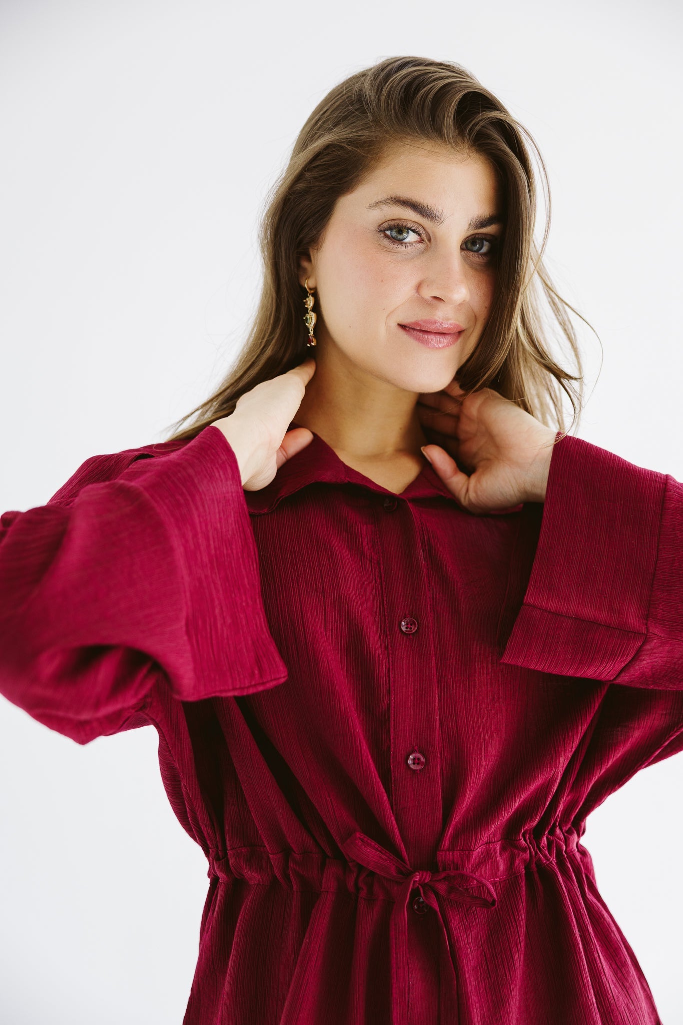 Seashell Top Burgundy - AB ESSENTIALS