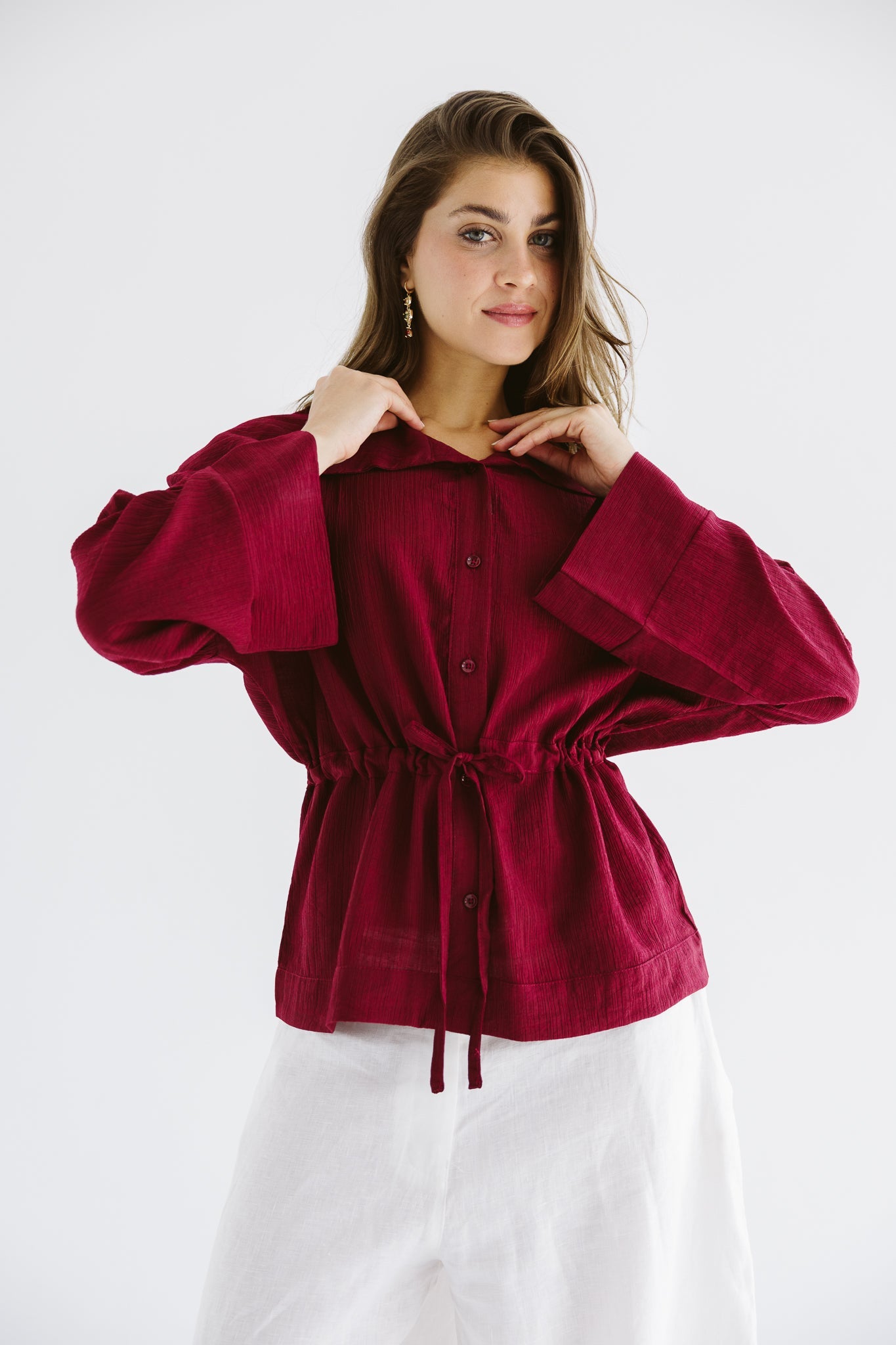 Seashell Top Burgundy - AB ESSENTIALS