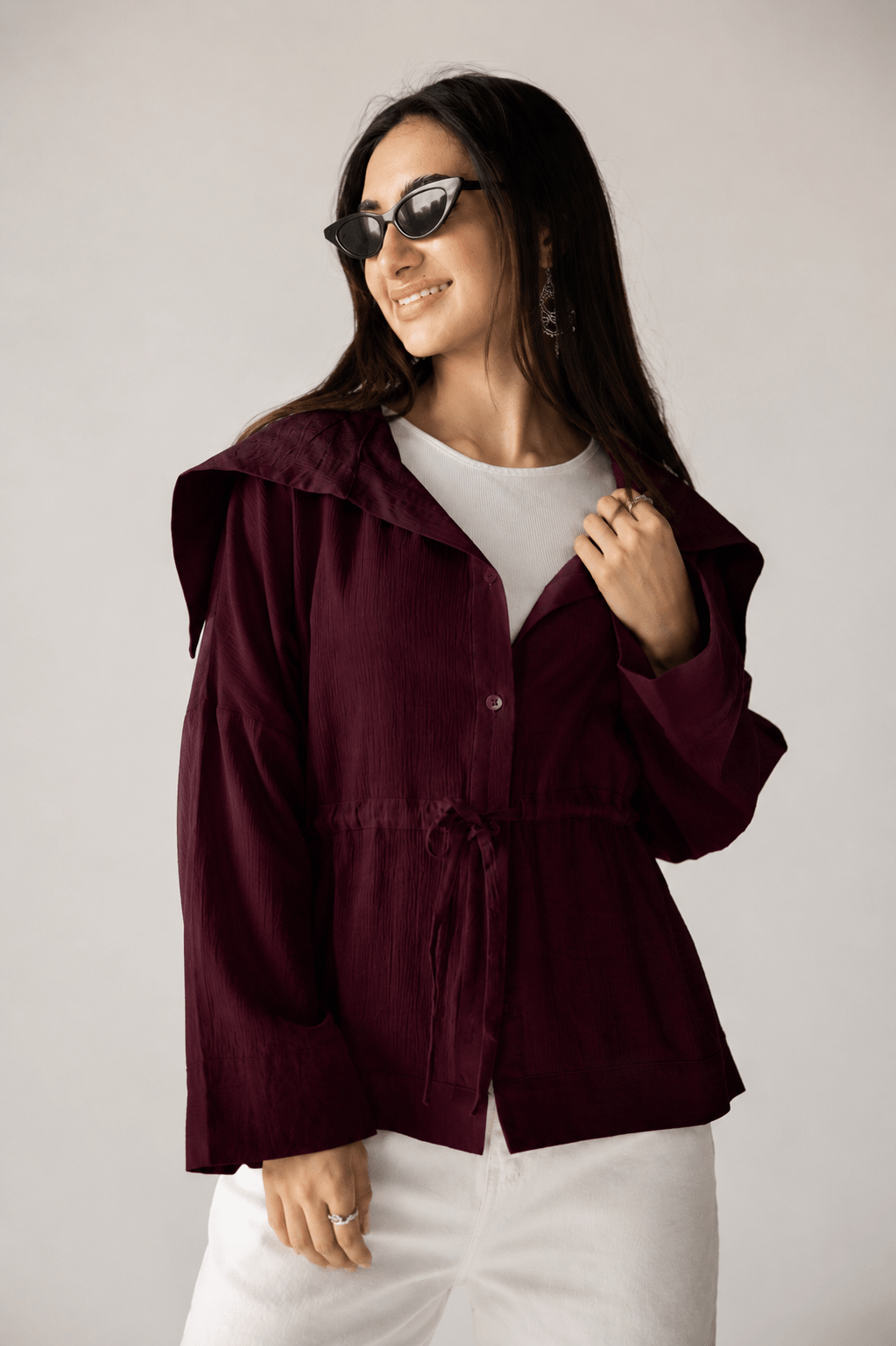 Seashell Top Burgundy - AB ESSENTIALS