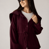 Seashell Top Burgundy - AB ESSENTIALS
