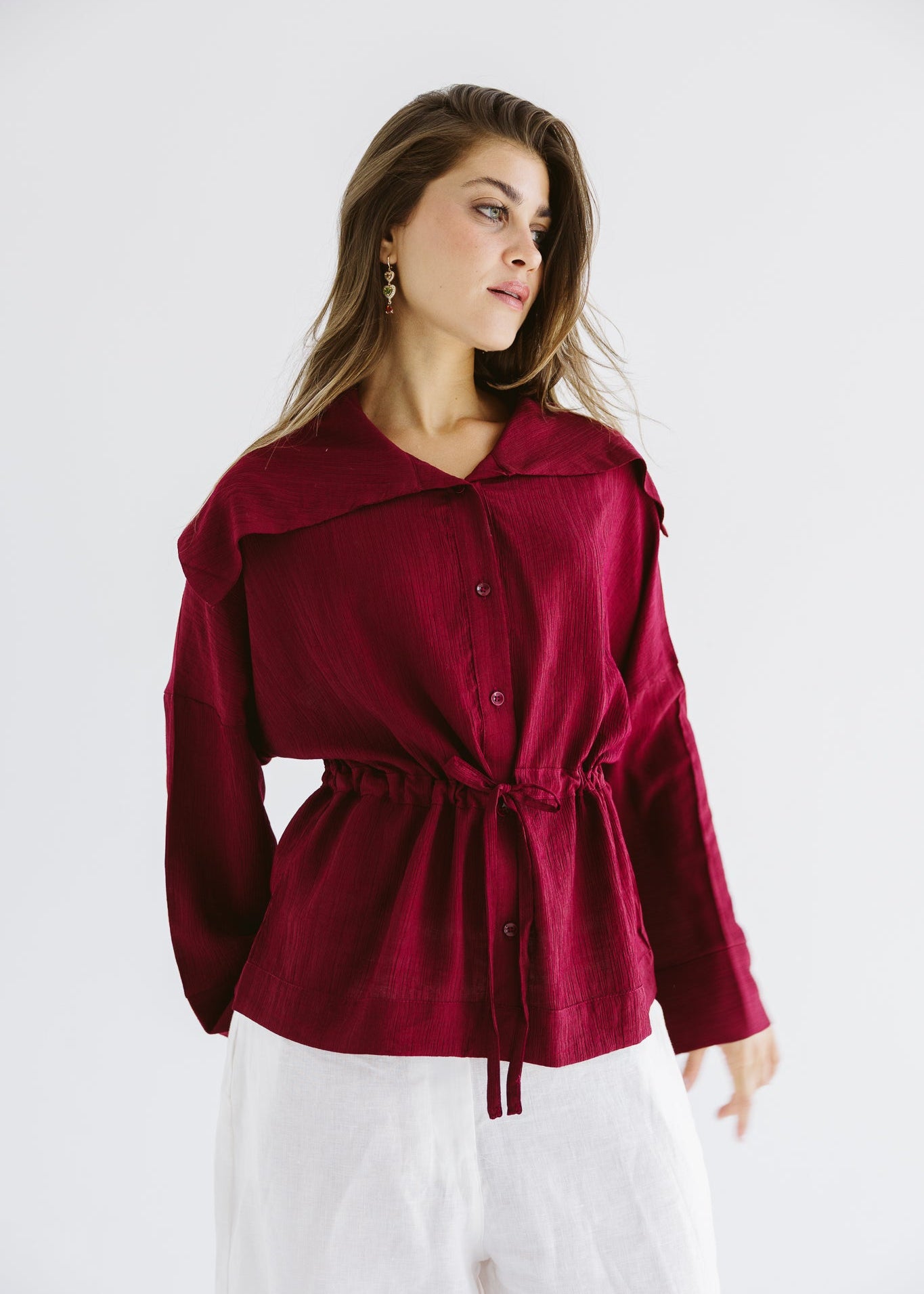 Seashell Top Burgundy - AB ESSENTIALS