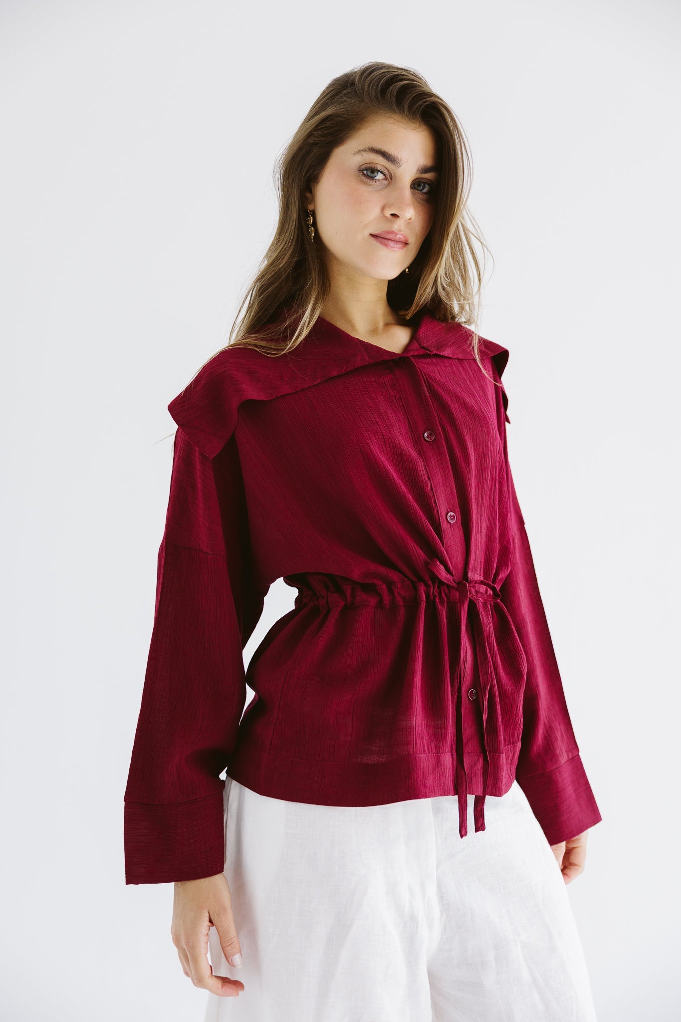 Seashell Top Burgundy - AB ESSENTIALS