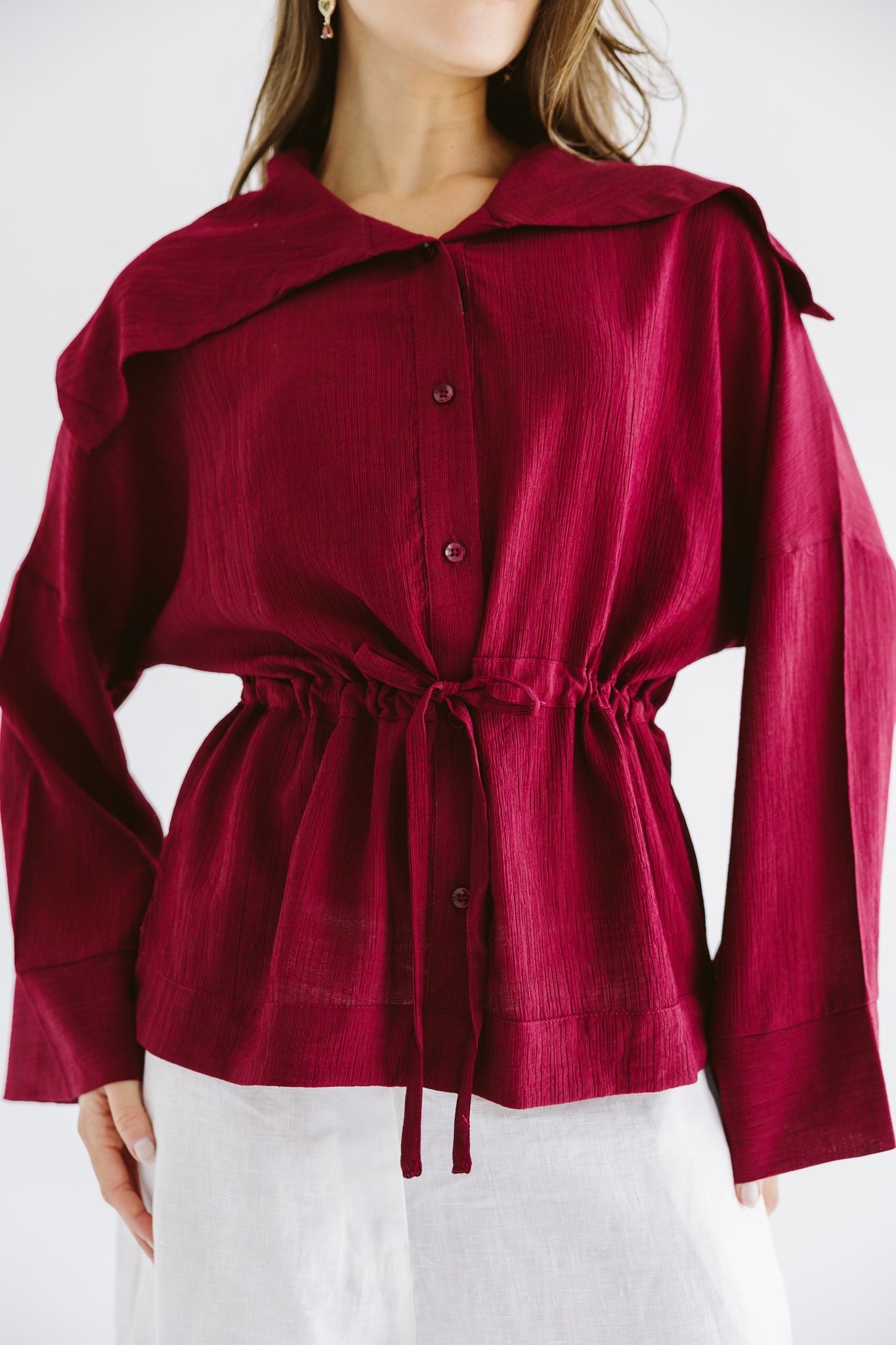 Seashell Top Burgundy - AB ESSENTIALS