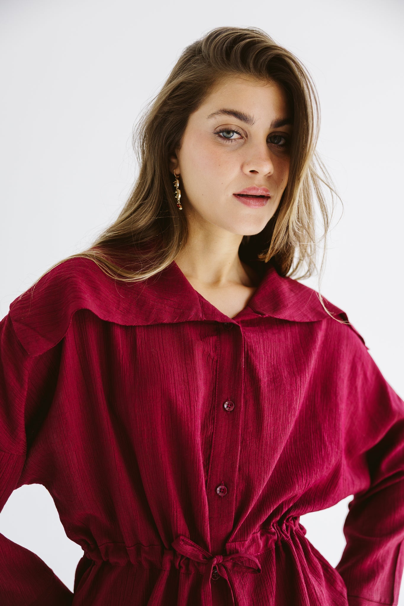 Seashell Top Burgundy - AB ESSENTIALS