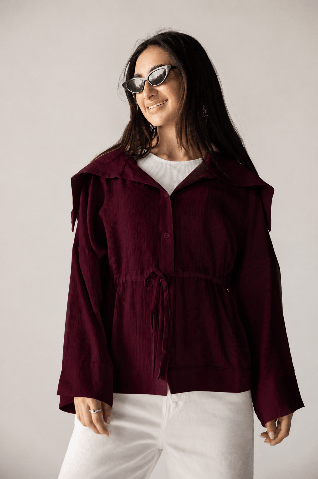 Seashell Top Burgundy - AB ESSENTIALS