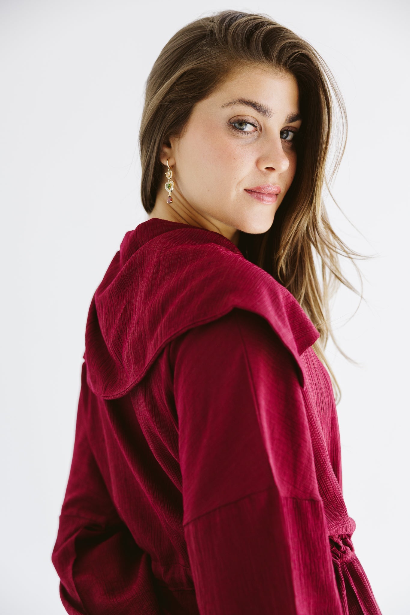 Seashell Top Burgundy - AB ESSENTIALS