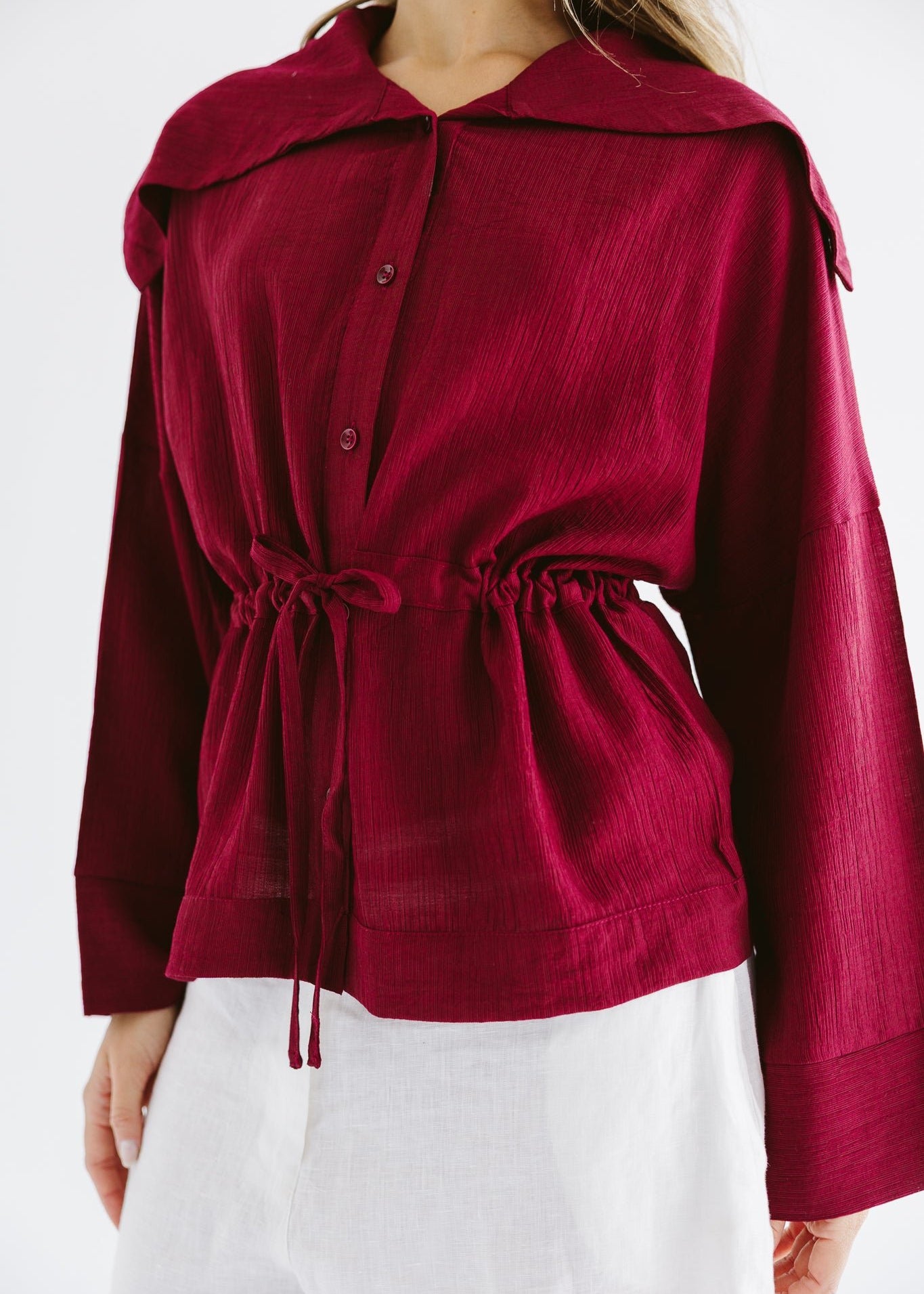 Seashell Top Burgundy - AB ESSENTIALS