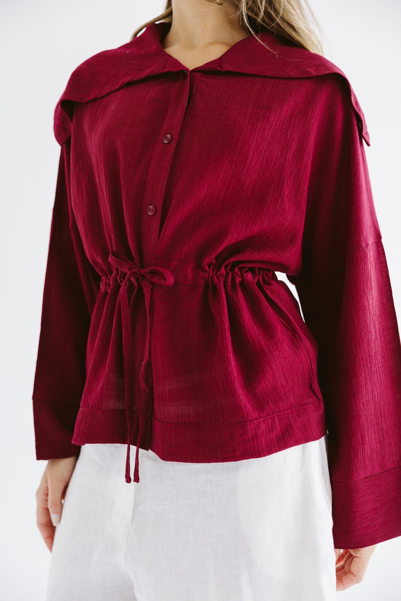 Seashell Top Burgundy - AB ESSENTIALS