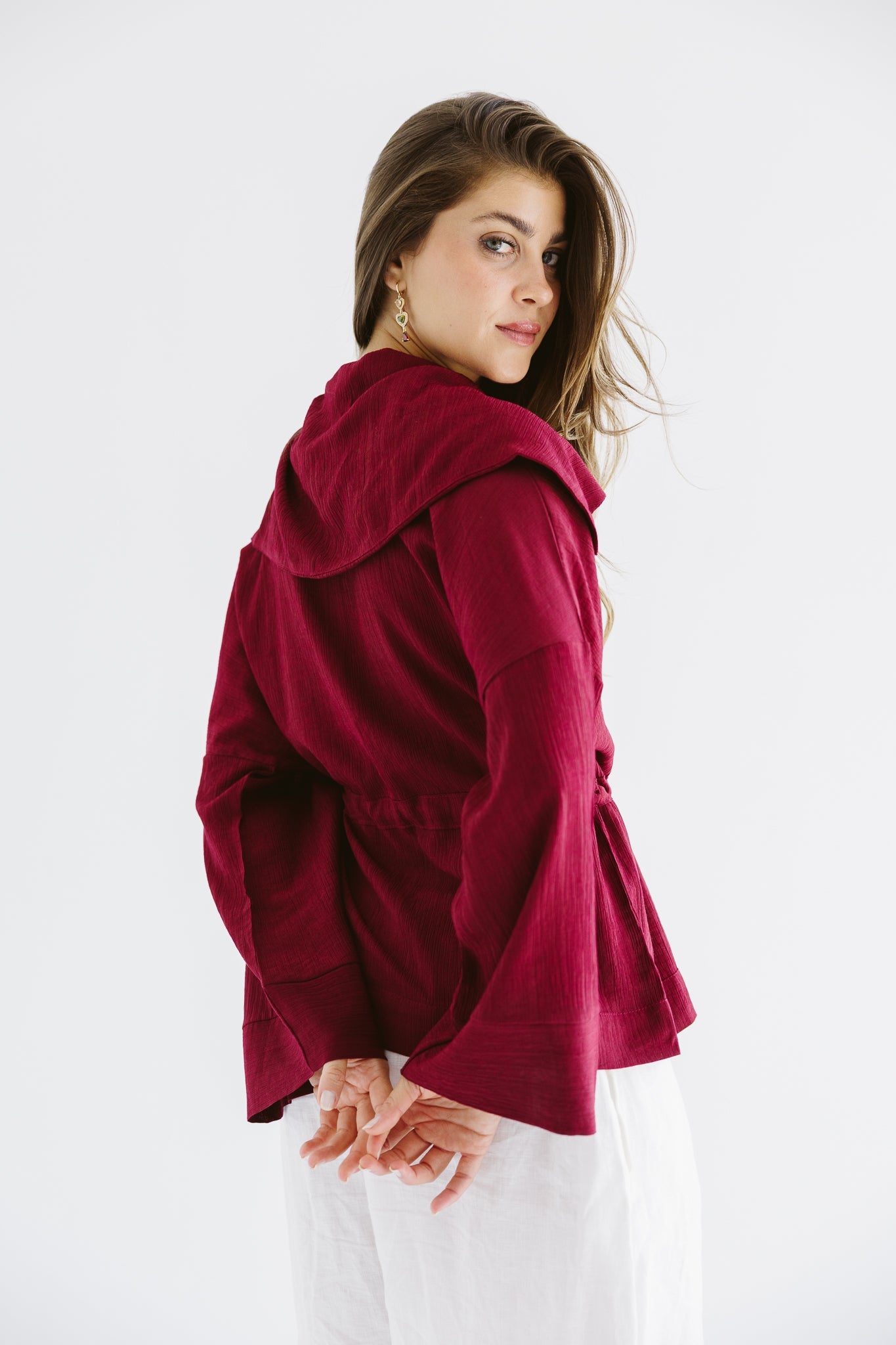 Seashell Top Burgundy - AB ESSENTIALS