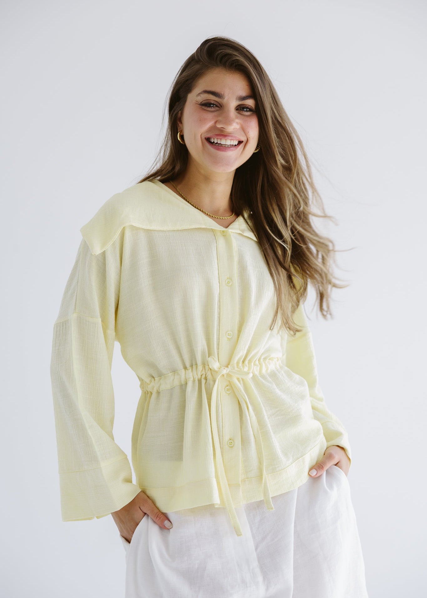 Seashell Top Butter Yellow - AB ESSENTIALS