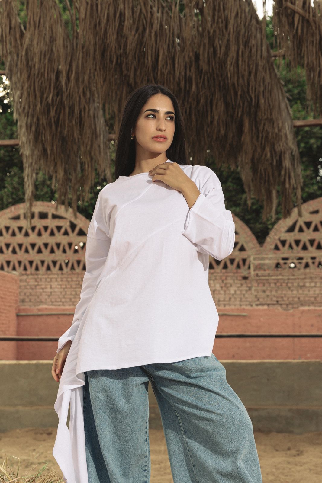 Sided Tee White - AB ESSENTIALS