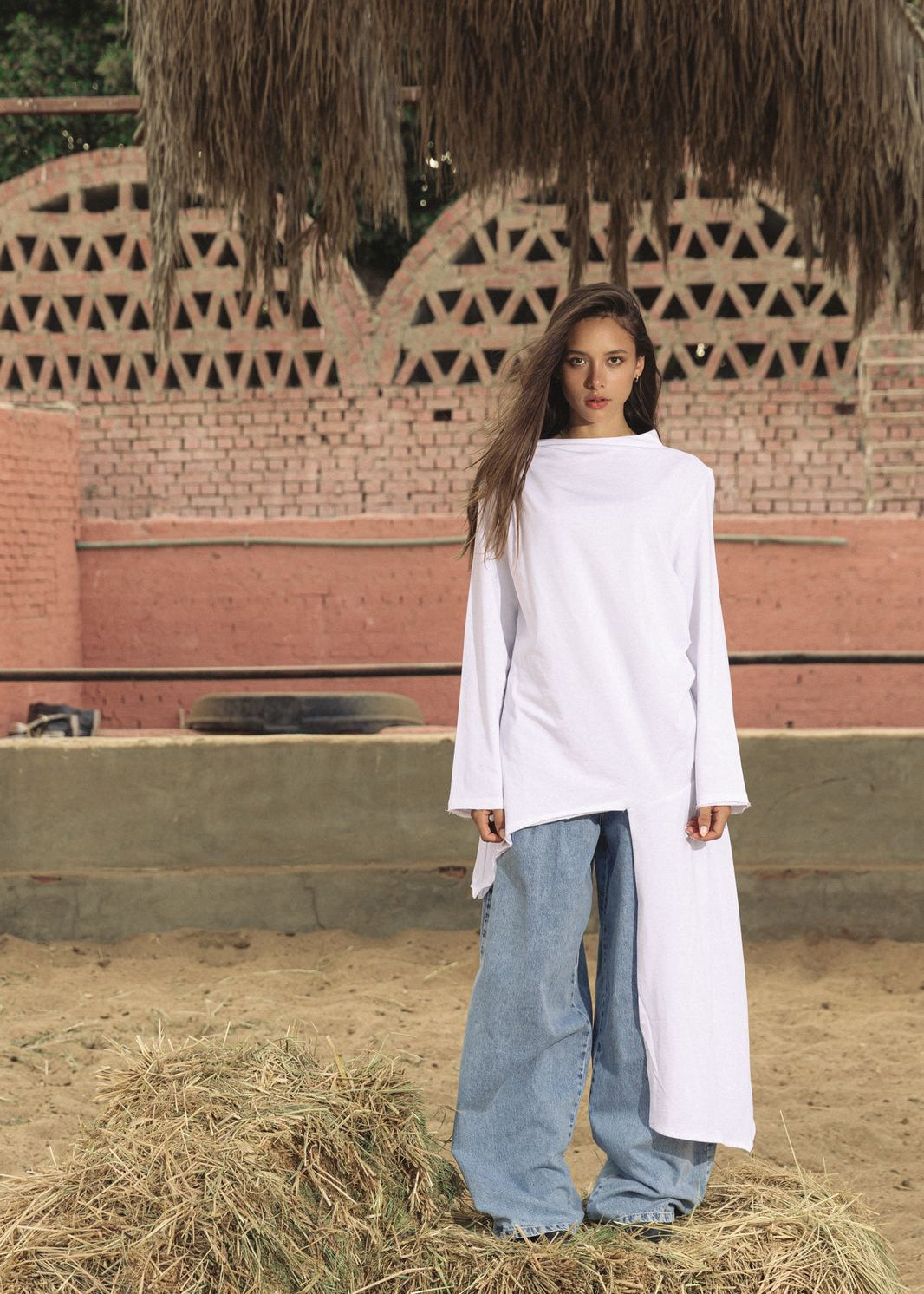 Sided Tee White - AB ESSENTIALS