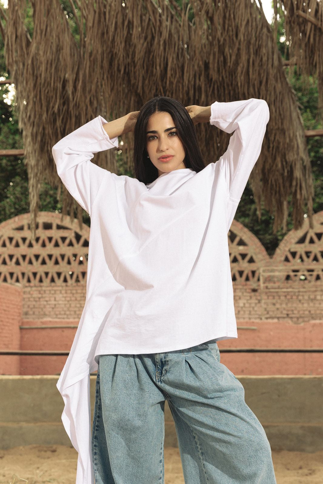 Sided Tee White - AB ESSENTIALS