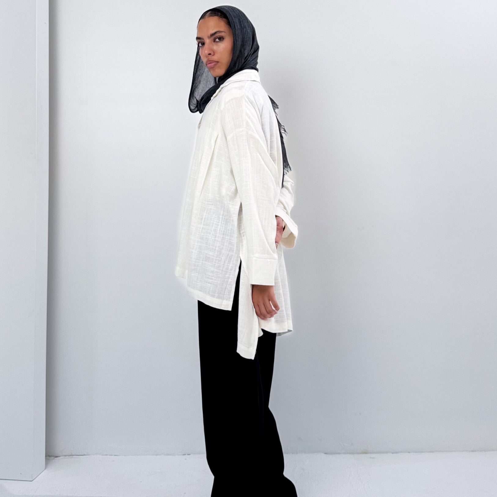 Sola Linen Shirt White - AB ESSENTIALS
