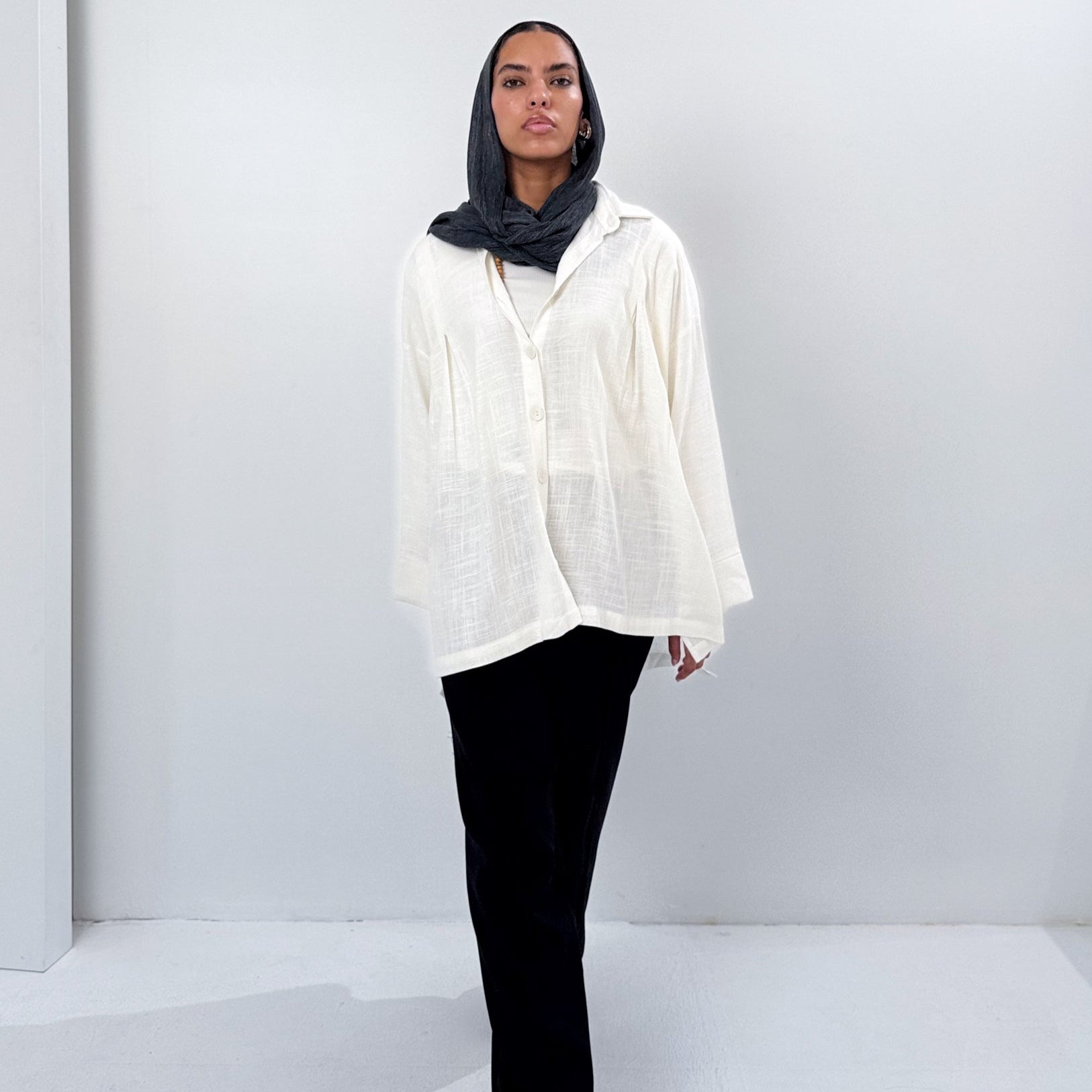 Sola Linen Shirt White - AB ESSENTIALS