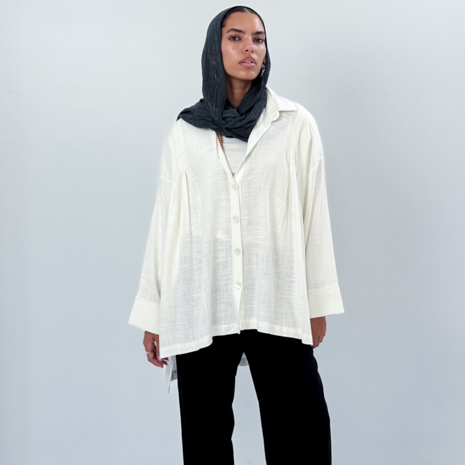 Sola Linen Shirt White - AB ESSENTIALS