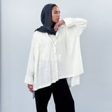 Sola Linen Shirt White - AB ESSENTIALS