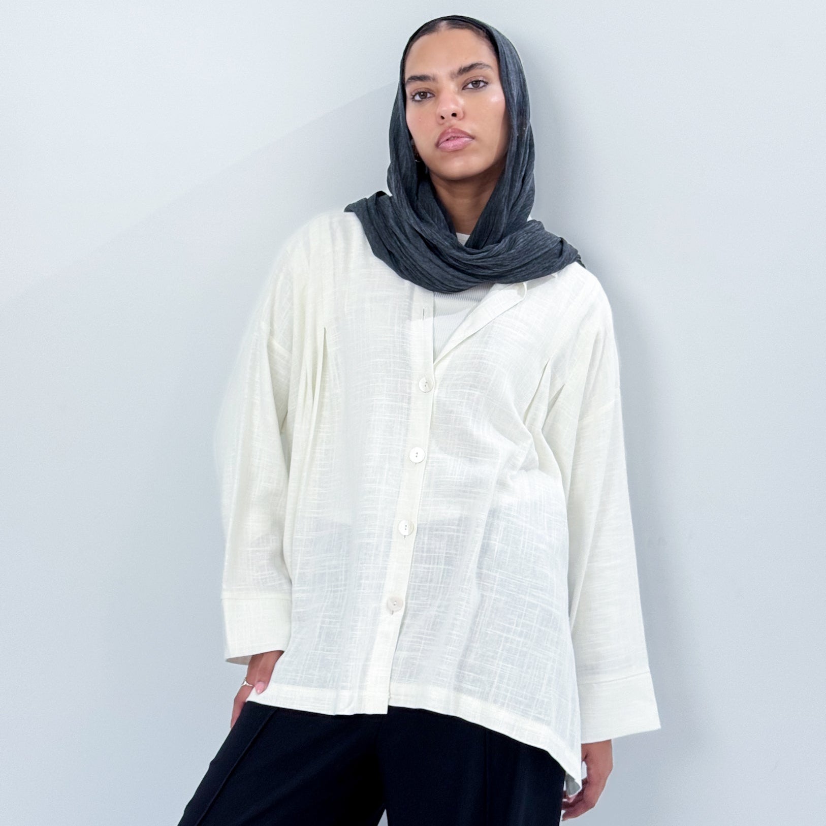 Sola Linen Shirt White - AB ESSENTIALS