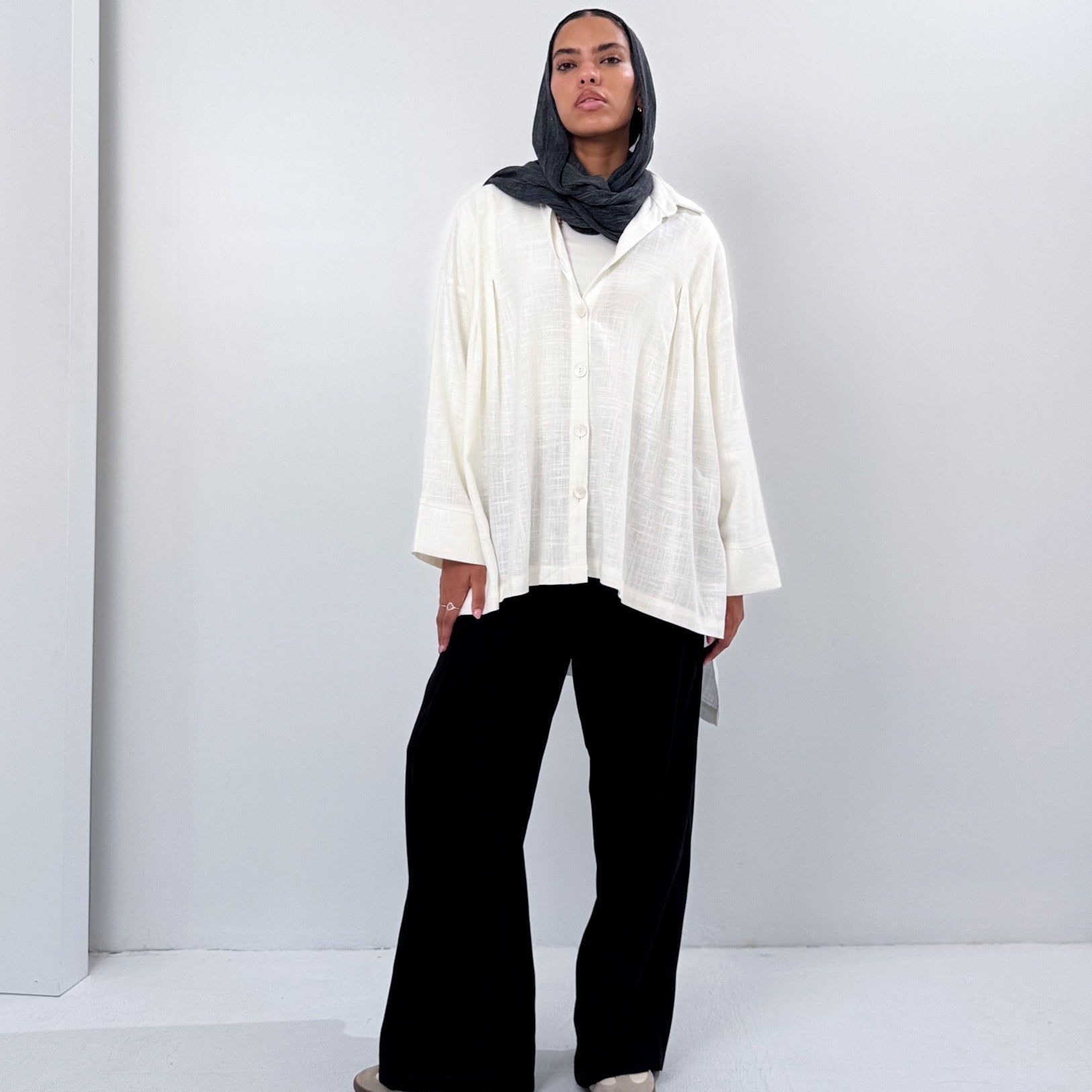 Sola Linen Shirt White - AB ESSENTIALS