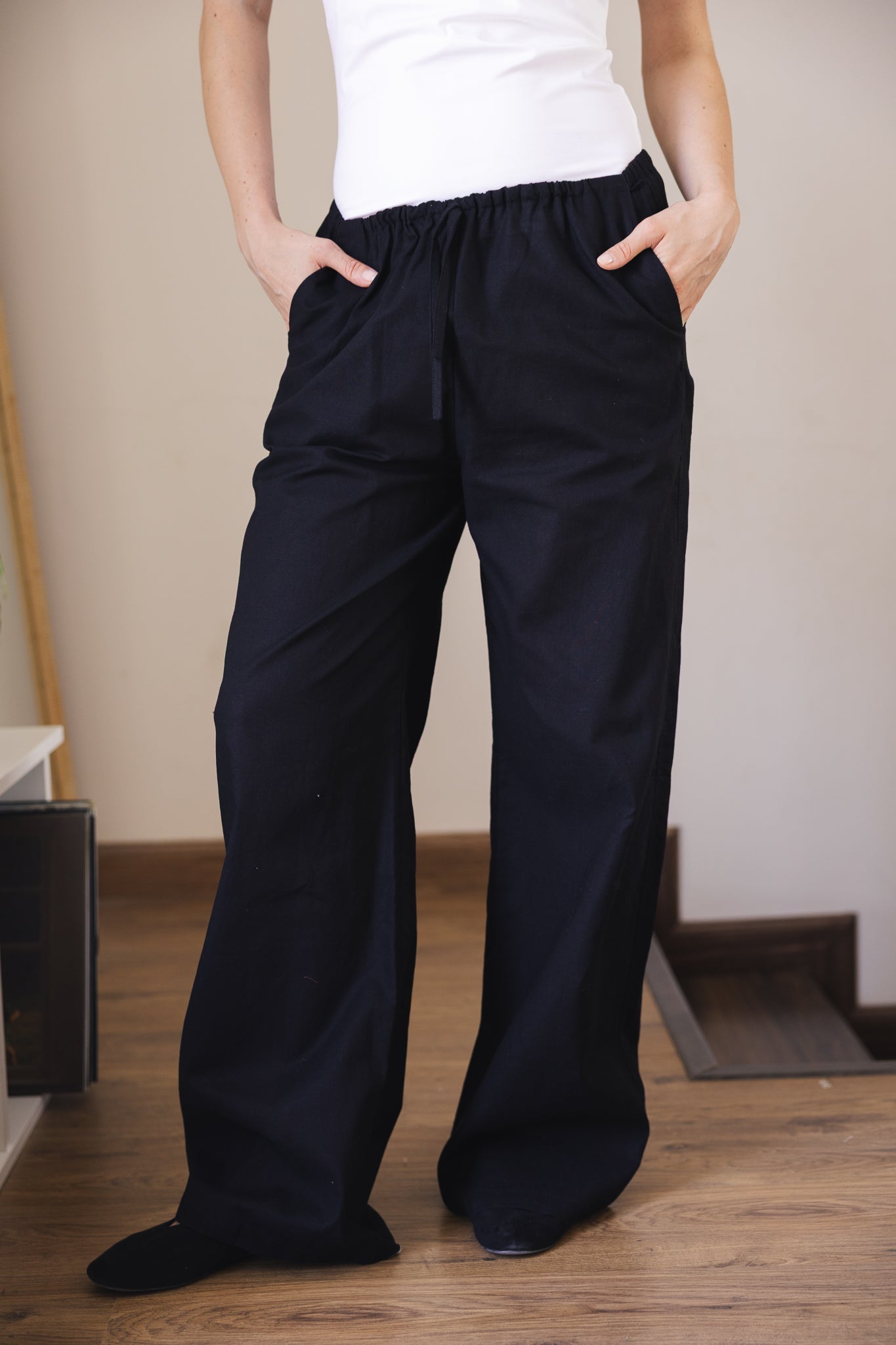 Soleil Linen Pants Black - AB ESSENTIALS