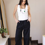 Soleil Linen Pants Black - AB ESSENTIALS