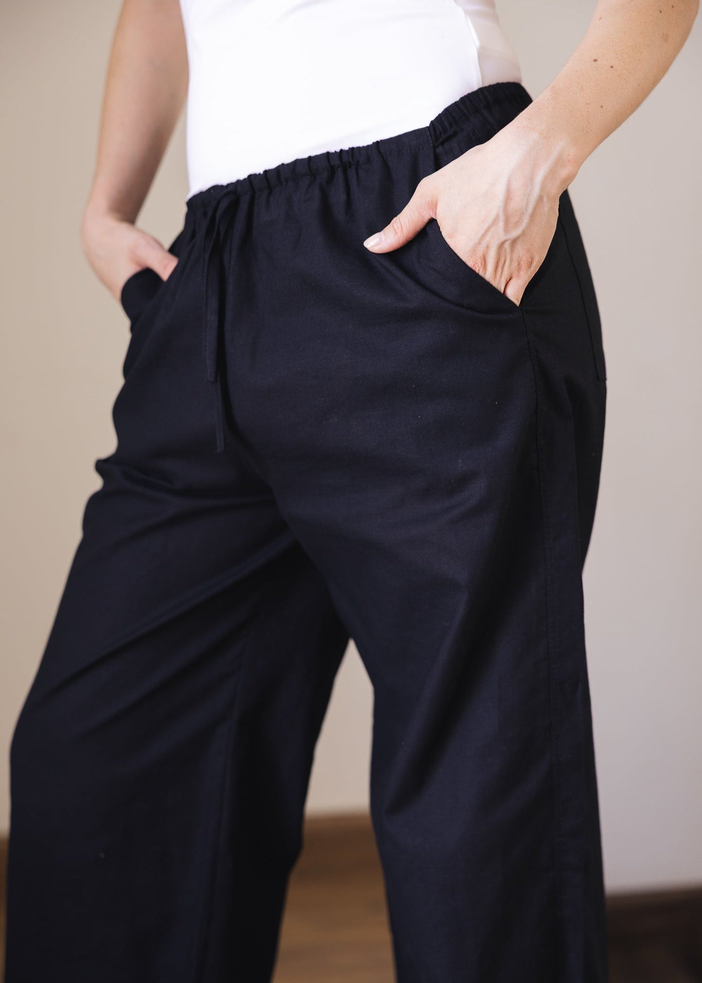 Soleil Linen Pants Black - AB ESSENTIALS