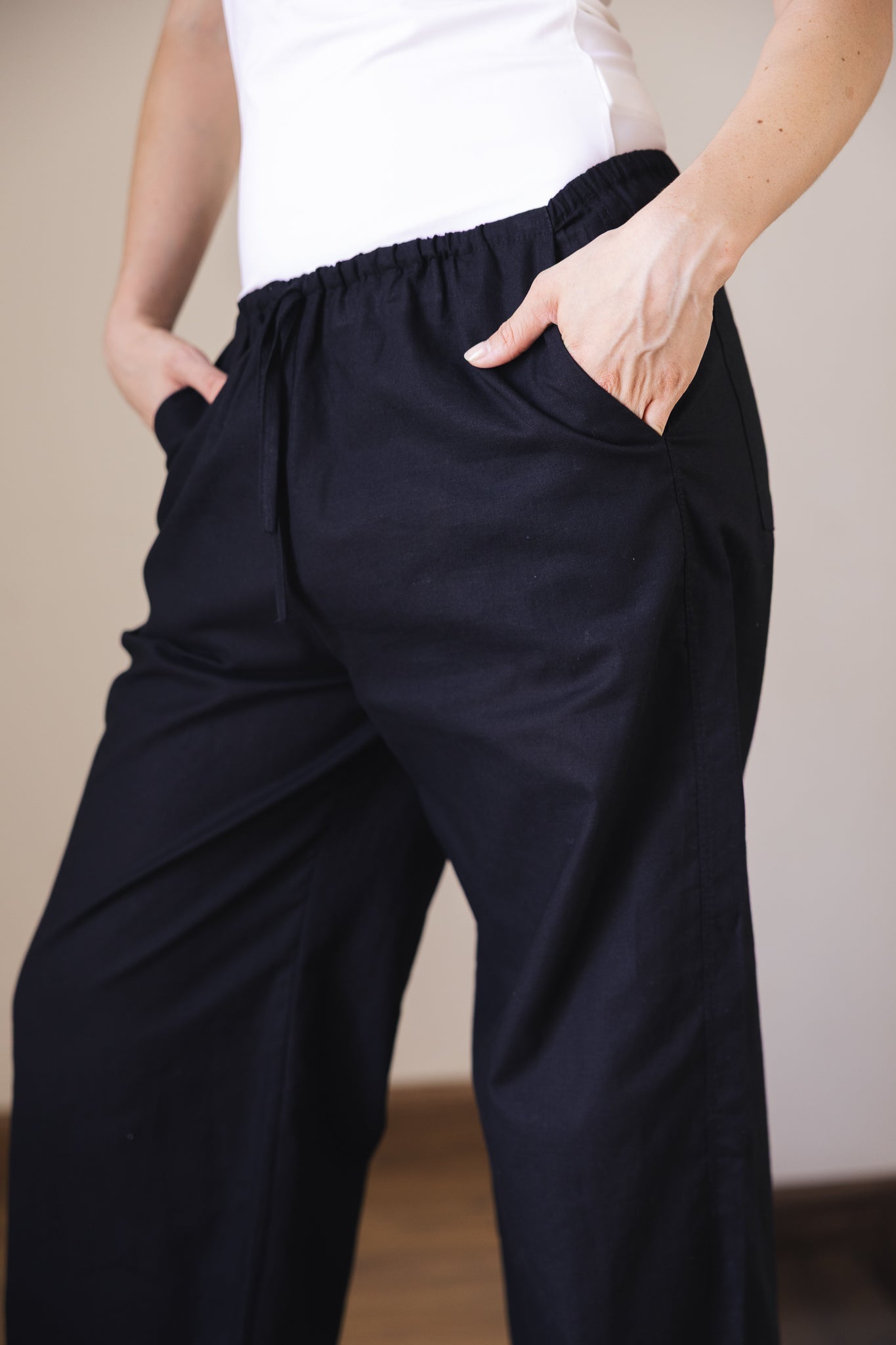 Soleil Linen Pants Black - AB ESSENTIALS