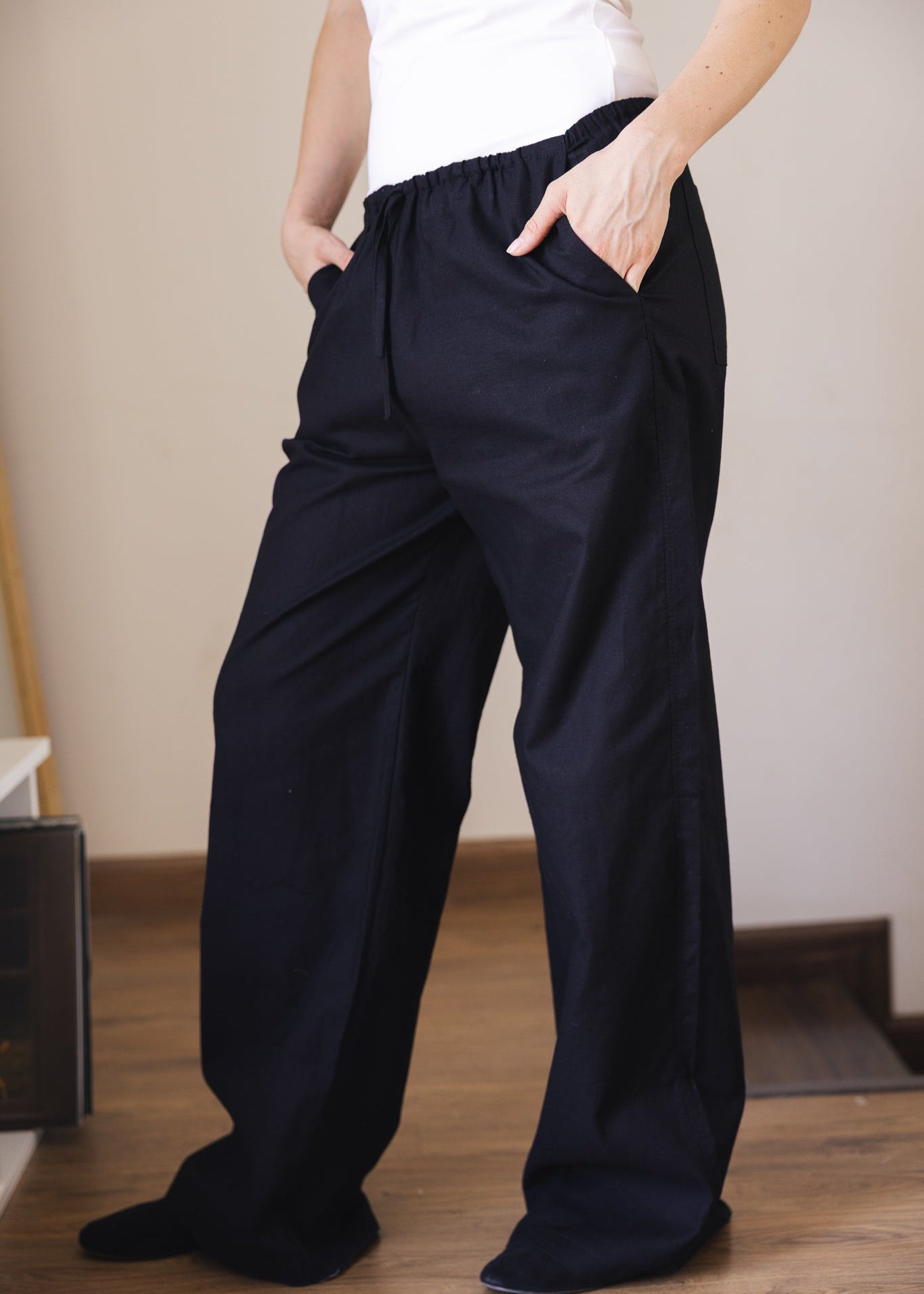 Soleil Linen Pants Black - AB ESSENTIALS