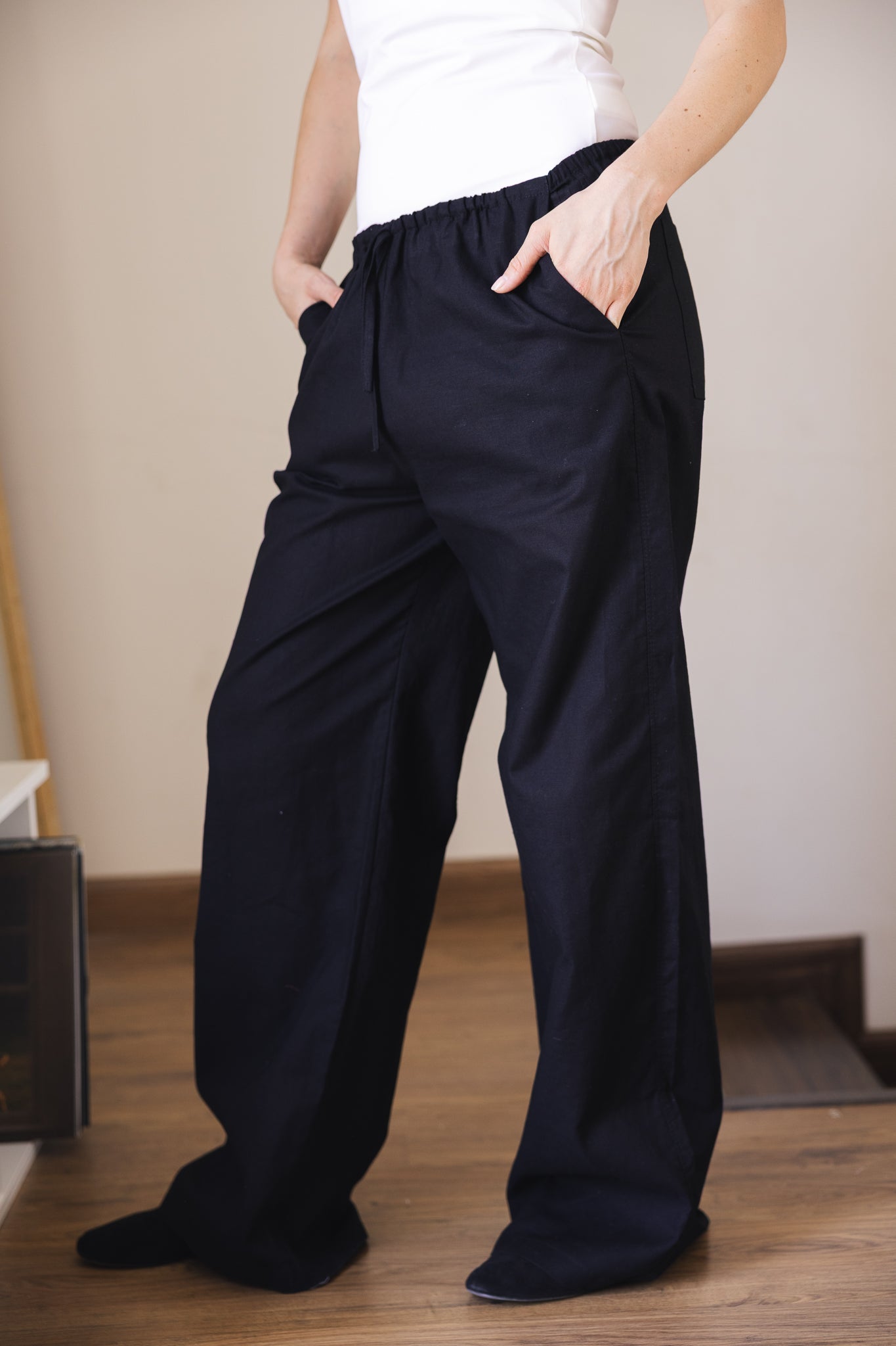 Soleil Linen Pants Black - AB ESSENTIALS