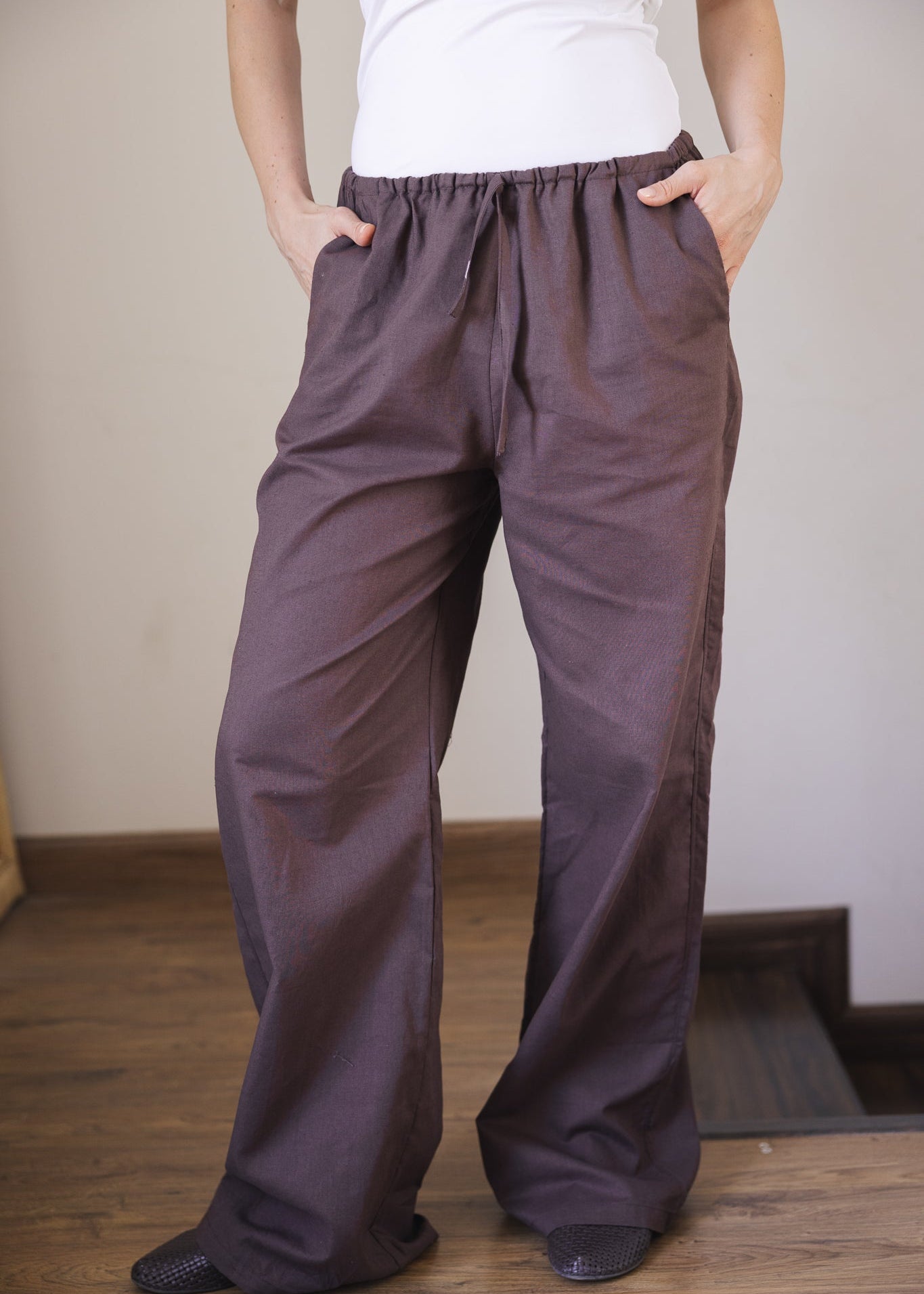 Soleil Linen Pants Brown - AB ESSENTIALS