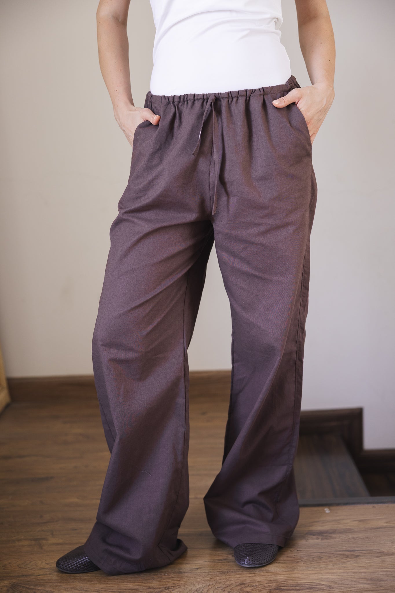 Soleil Linen Pants Brown - AB ESSENTIALS