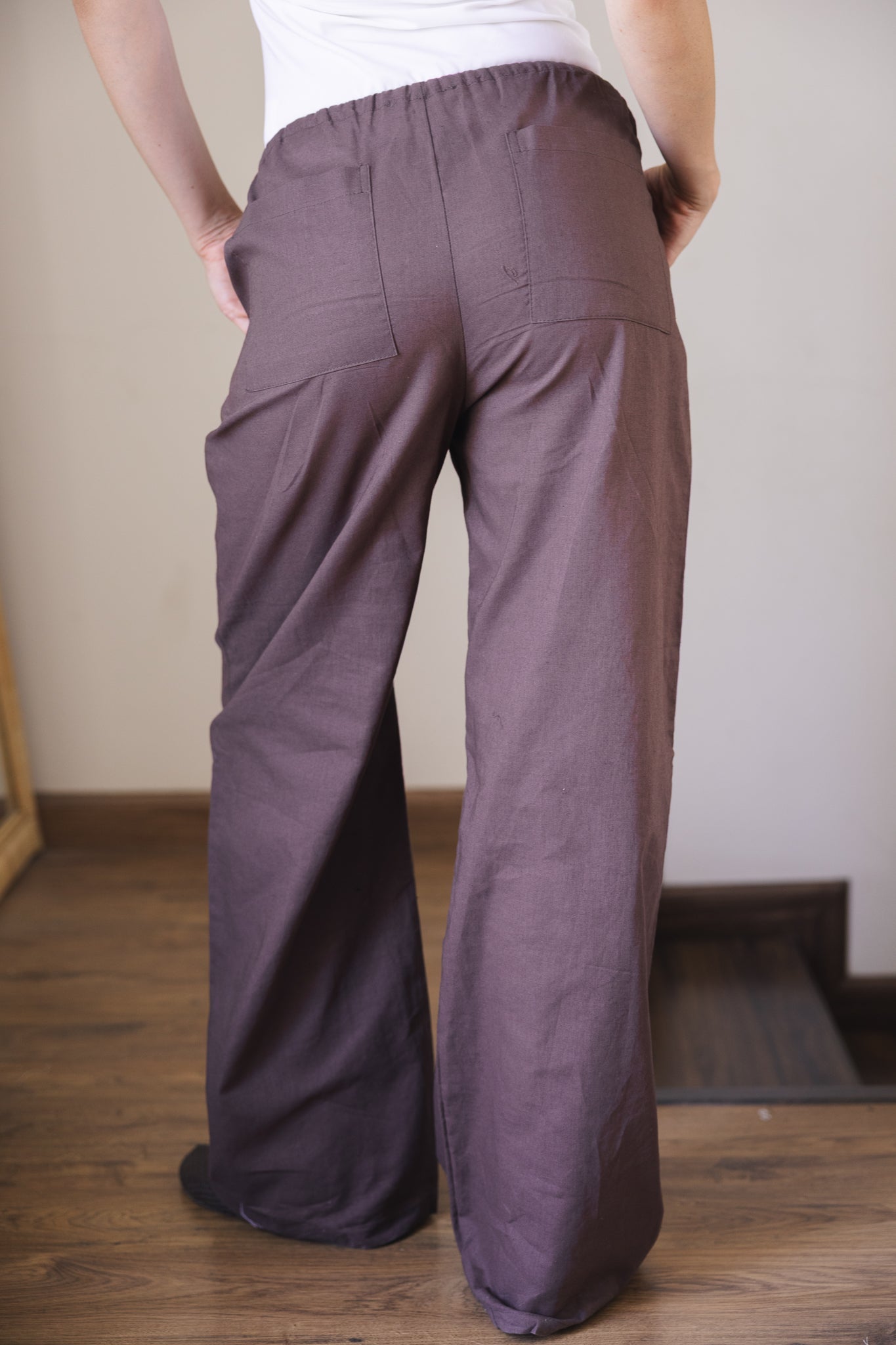 Soleil Linen Pants Brown - AB ESSENTIALS