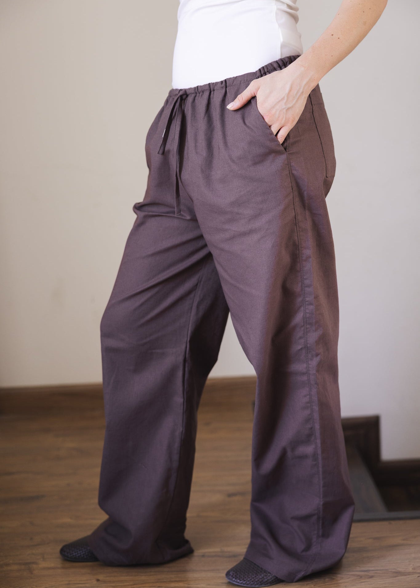 Soleil Linen Pants Brown - AB ESSENTIALS